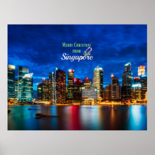God jul från Singapore Poster
