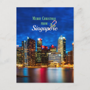 God jul från Singapore Vykort