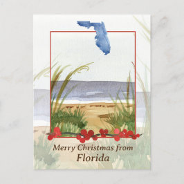 God jul från Sjölandskapet Florida Winter Beach Helg Vykort
