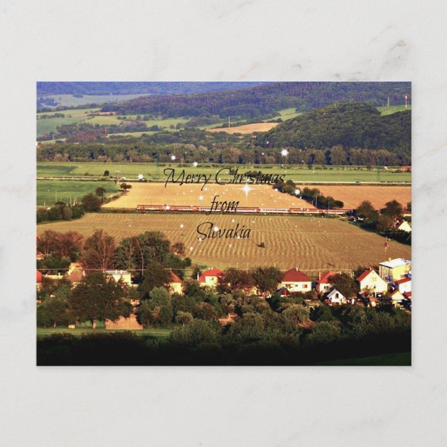 God jul från Slovakien anpassad design Helg Vykort (Framsida)