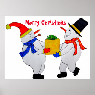 GOD JUL FRÅN SNÖGUBBARNA POSTER