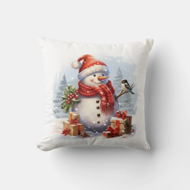 God jul från Snögubbe Kudde (Framsida)