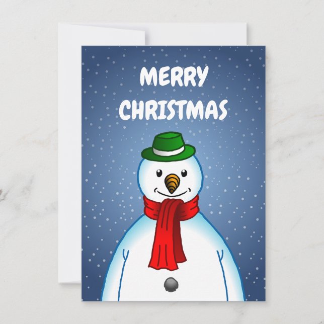 God Jul från Snömannen Julkort (Framsida)