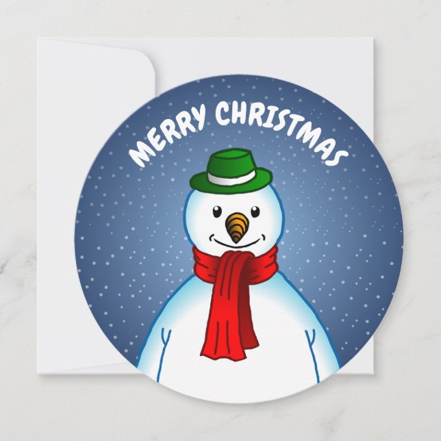God jul från Snömannen Julkort (Framsida)
