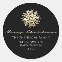 God jul från Snowflake vid Svarta Guld OSA Runt Klistermärke