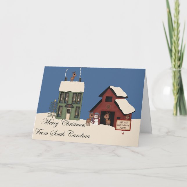 God jul från South Carolina Helgkort (Framsida)