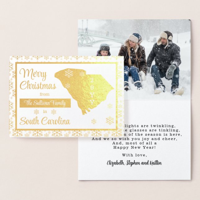 God jul från South Carolina State | Foto Folierat Kort (Display)