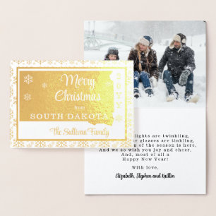God jul från South Dakota-staten   Foto Folierat Kort