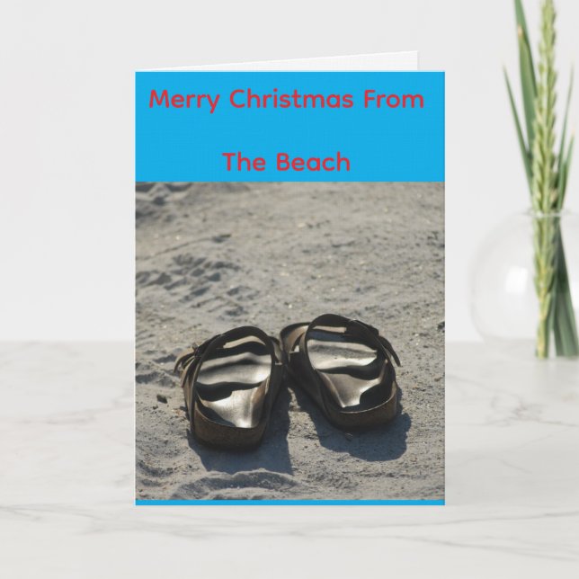 God Jul från stranden Kort (Framsida)