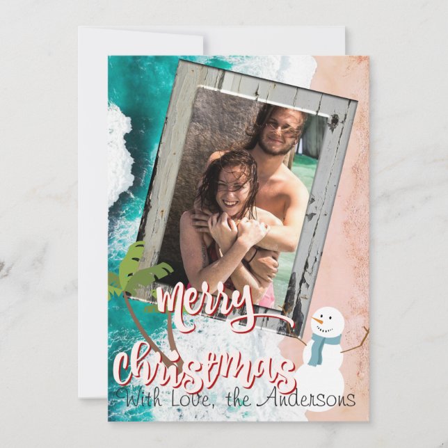 God jul från strandjulkortet julkort (Framsida)