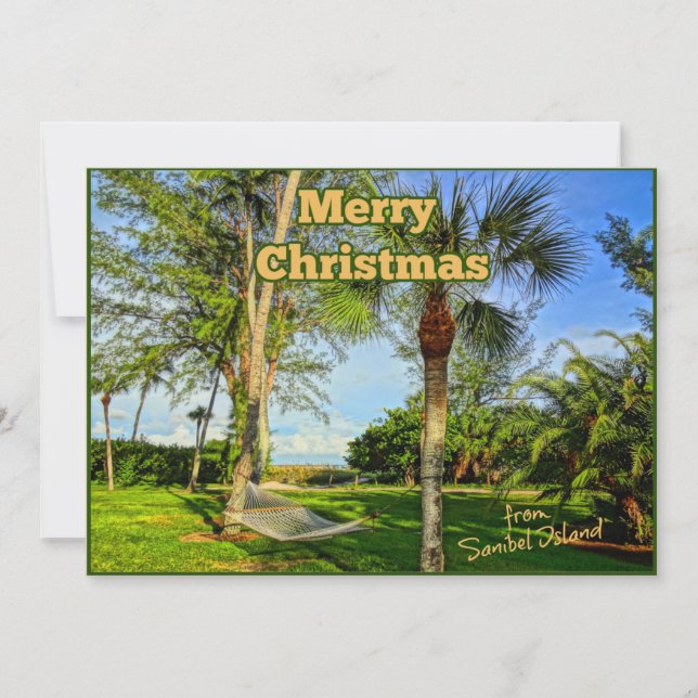 God jul från Sunny Sanibel Island Florida Julkort (Framsida)