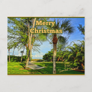 God jul från Sunny Sanibel Island Florida Vykort