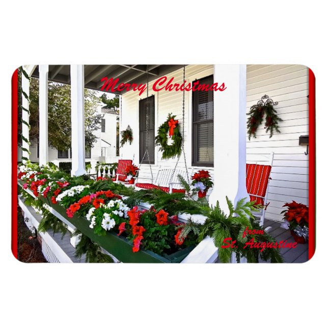God jul från Sunny St Augustine Florida Magnet (Horisontell)