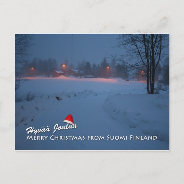God jul från Suomi Finland Helg Vykort (Framsida)