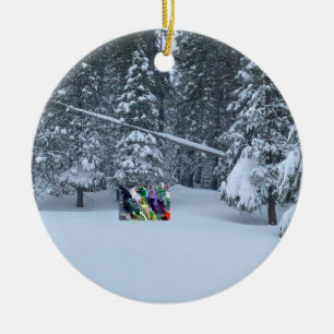 God jul från Tahoe City! Julgransprydnad Keramik
