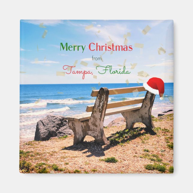 God jul från Tampa, Florida Magnet (Framsidan)