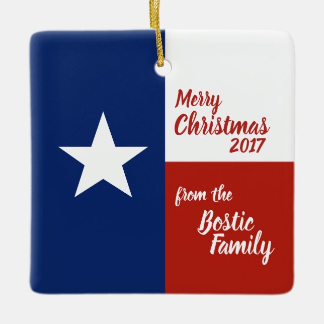 god jul från Texas Julgransprydnad Keramik (Framsida)