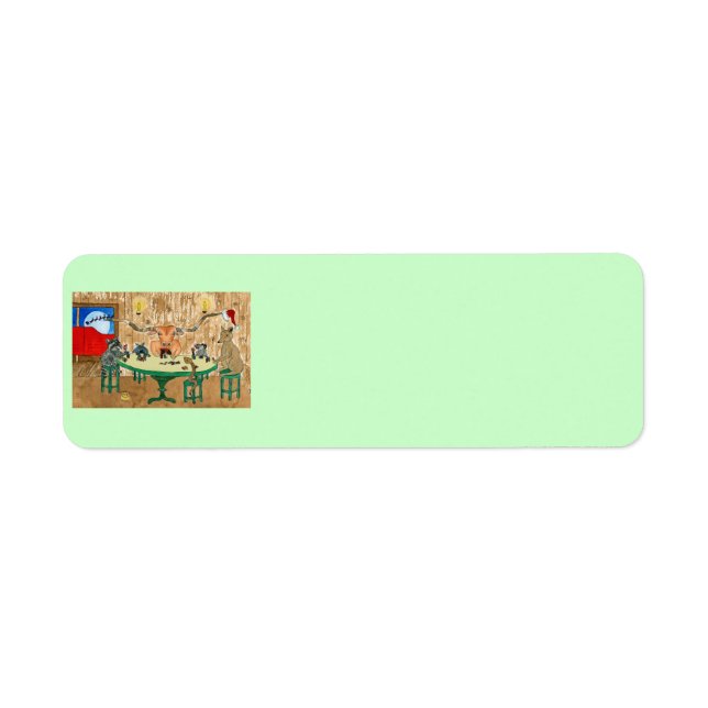 God jul från Texas Returadress Etikett (Framsidan)