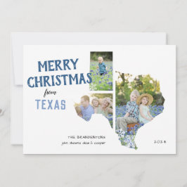 God jul från Texas Tre Foto Kort