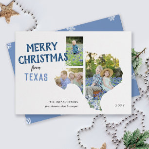 God jul från Texas Tre Foto Kort