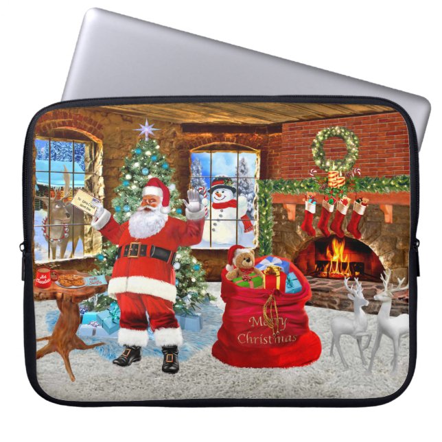 God jul från Tomte Laptop Sleeve (Framsidan)