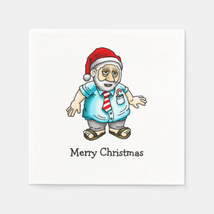 God Jul från Tomten i Sandaler Pappersservett