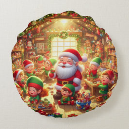 God Jul från Tomten och hans tomtebarn Rund Kudde