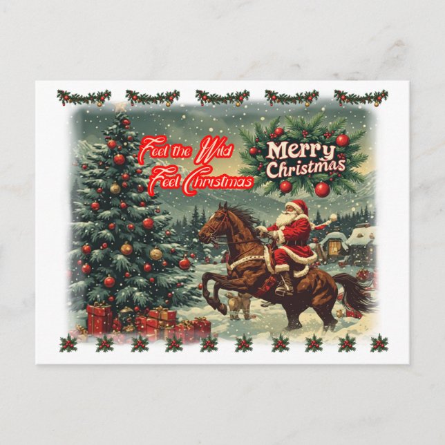 God jul från tomten på en färgrik helg vykort (Framsida)