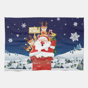 God jul från tomtens besättning kökshandduk