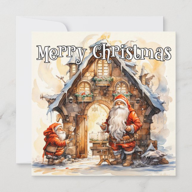 God Jul från Tomtens verkstad Julkort (Framsida)