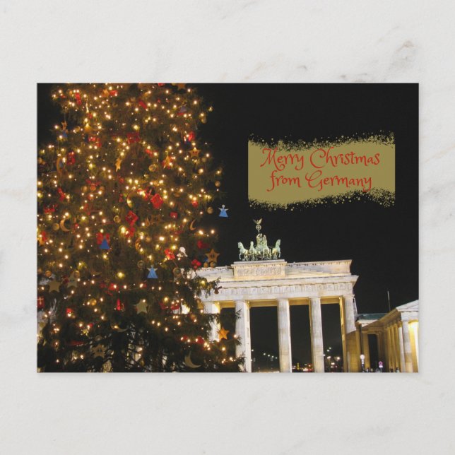 God jul från Tysklanda Brandenburg Grind Vykort (Framsida)