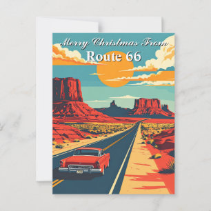 God jul från väg 66 Retro Road Resa Vykort