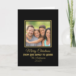 God jul från vår familj till ditt foto kort