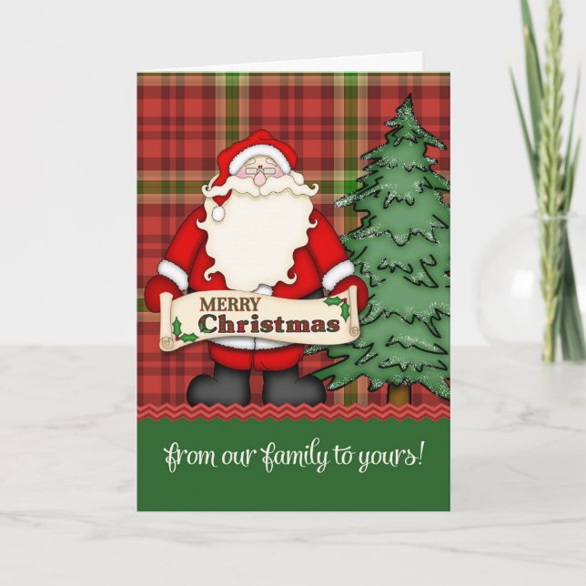 God jul från vår familj till er helgkort (Framsida)