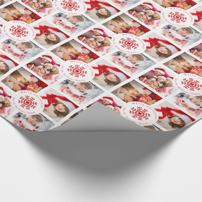 God jul från vår familjfotomall presentpapper (Hörn)