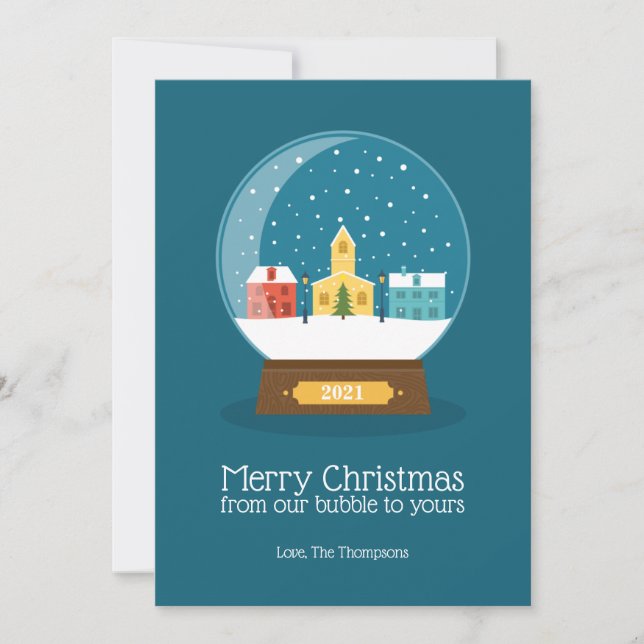 God jul från vår karantänbubbla Helgdag Julkort (Framsida)