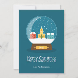 God jul från vår karantänbubbla julkort