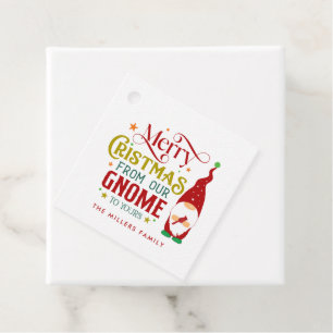 God jul från vår nome till er gåvor etiketter