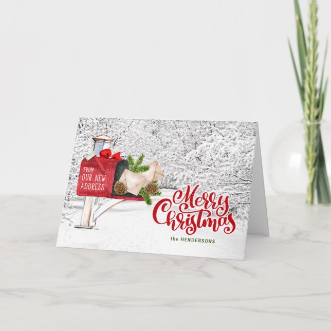 God jul från vår Nya adress Helgkort (Framsida)