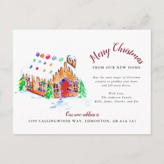 God jul från vår nya Flytta Adress A Helg Vykort (Framsida)