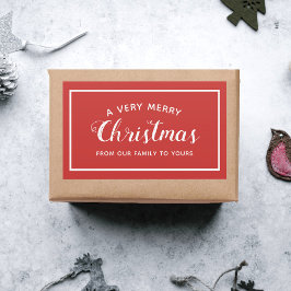 God jul från vår Red Sticker Rektangulärt Klistermärke