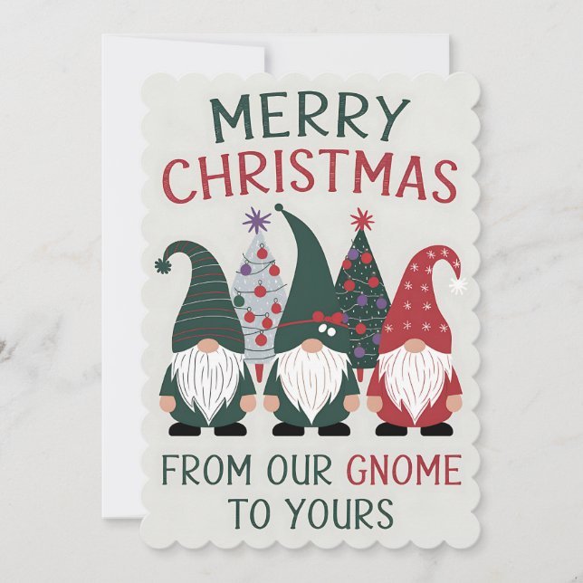God Jul Från Vår Tomte Till Din Jul Inbjudningar (Framsida)
