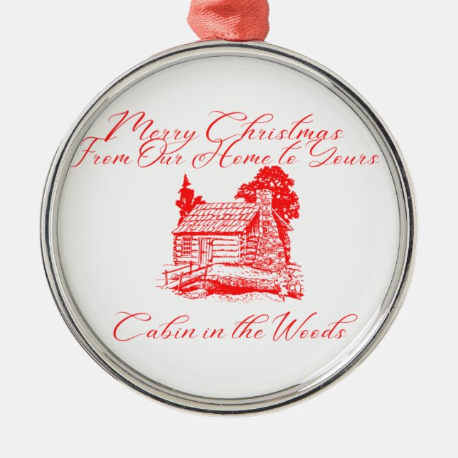 God jul från vårt hem till dig julgransprydnad metall (Framsidan)