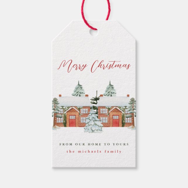 God jul från vårt hem till dig presentetikett (Framsidan)