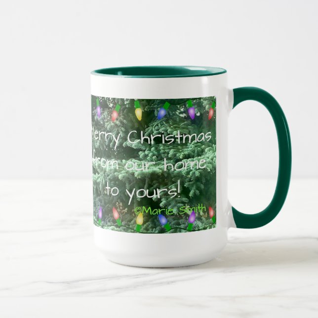 God jul från vårt hem till din! mugg (Höger)