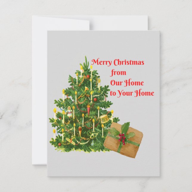 God jul från vårt hem till ditt på en  julkort (Framsida)