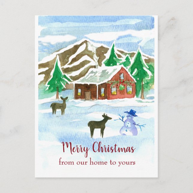 God jul från vårt hem till Hjort Vykort (Framsida)