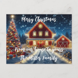 God jul från vårt hus till ert vykort