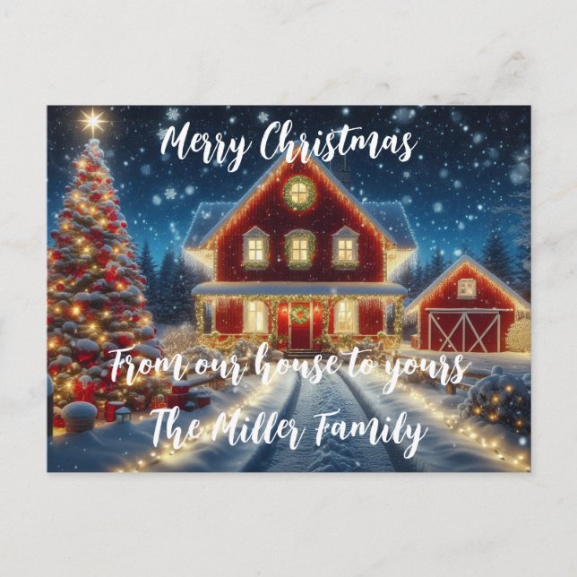 God jul från vårt hus till ert vykort (Framsida)