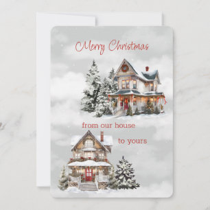 God jul från vårt hus till Yours Victorian Julkort
